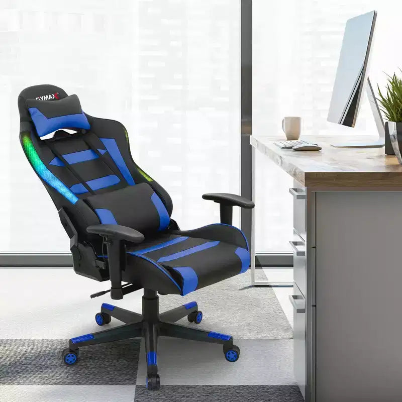 Verstellbarer drehbarer Gaming-Stuhl mit LED-Beleuchtung und Fernbedienung
