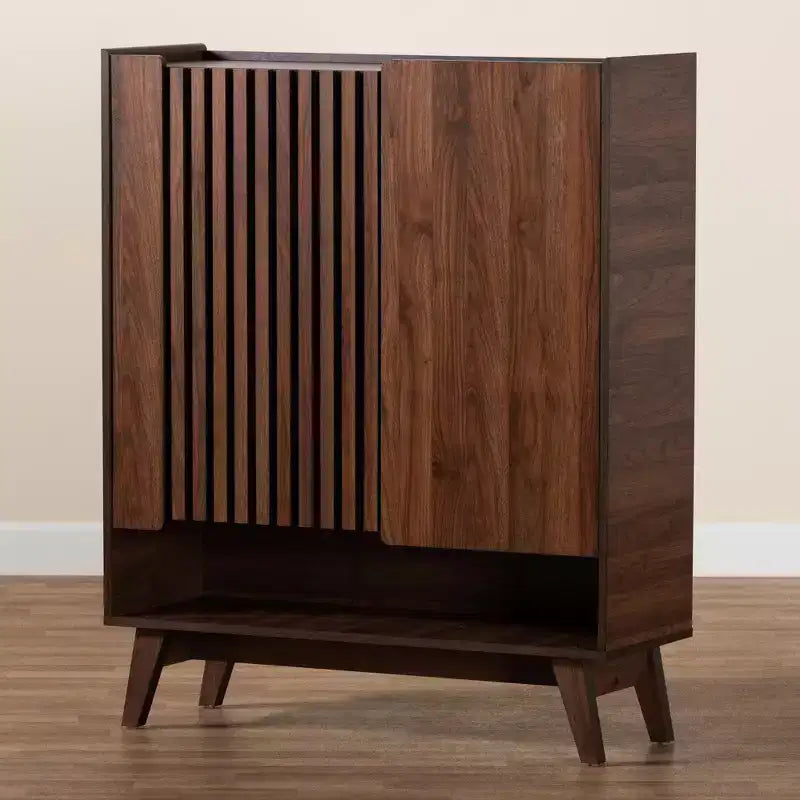 Paricia Schuhschrank aus mittbraunem Nussbaumholz im Mid-Century Modern Stil