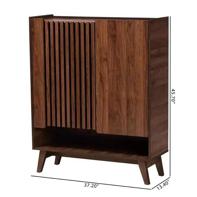 Paricia Schuhschrank aus mittbraunem Nussbaumholz im Mid-Century Modern Stil