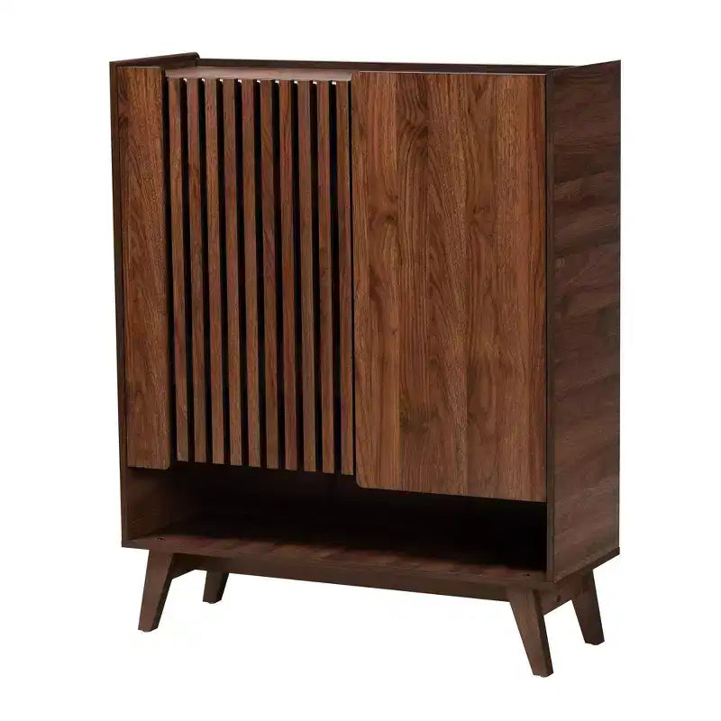 Paricia Schuhschrank aus mittbraunem Nussbaumholz im Mid-Century Modern Stil