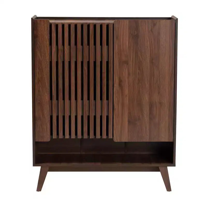 Paricia Schuhschrank aus mittbraunem Nussbaumholz im Mid-Century Modern Stil