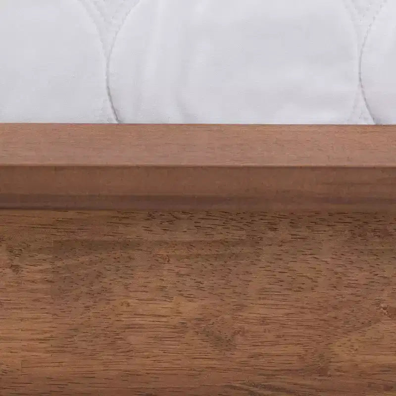 Flint Mid-Century Modern Plattformbett aus Eschen-Nussbaumholz